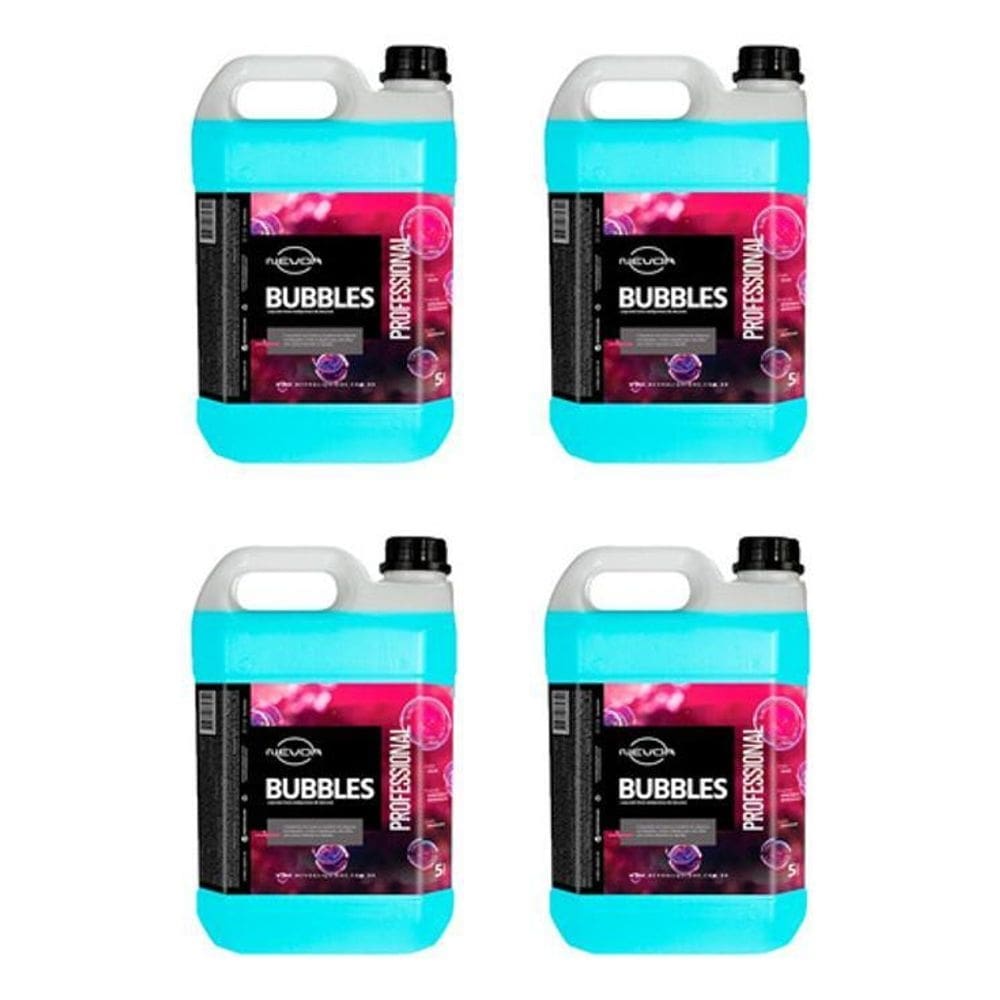 Kit 4 Liquidos Para Bolhas De Sabão Bubbles 5 Litros Nevoa