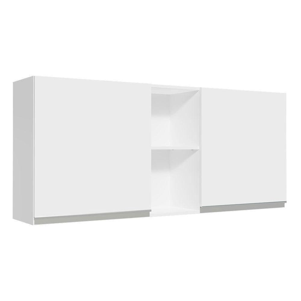 Armário Aéreo 150 Cm 2 Portas E 2 Nichos Branco Branco