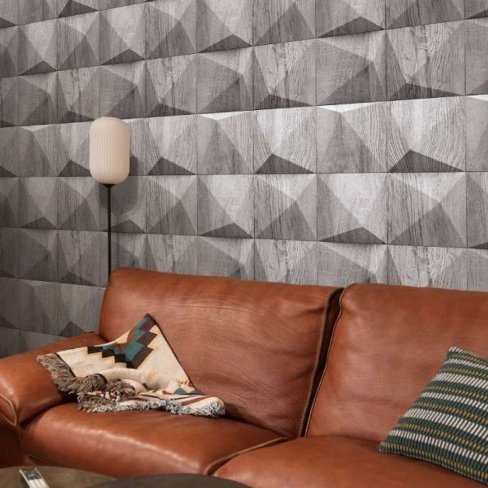 Papel de Parede Up To Date Geométrico Cinza 34855