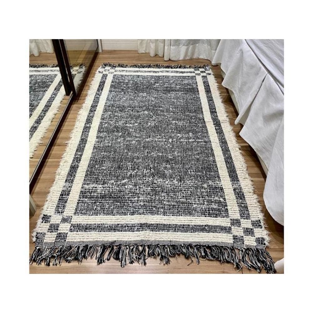 Tapete dupla face sala quarto lavável máquina 1,5x0,8m