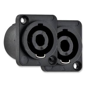 Kit 2 Conectores Speakon P10 Fêmea 4 Pólos HYX HP015 Preto