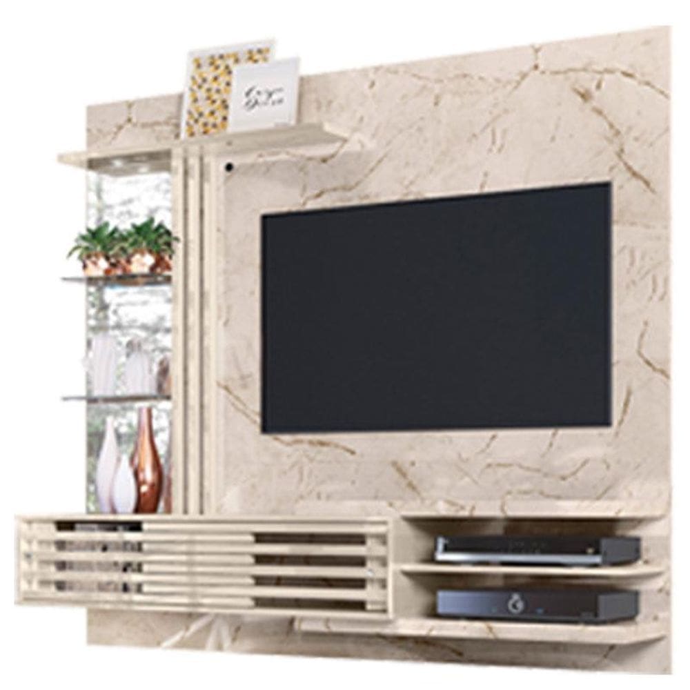 Estante Home Theater Suspenso Frizz Supreme Calacata Off White - Madetec