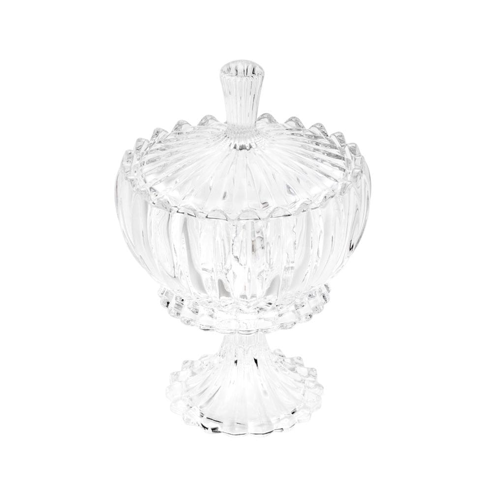 Potiche Decorativo de Cristal com Pé e Tampa Geneva 17cm x 25cm - Wolff