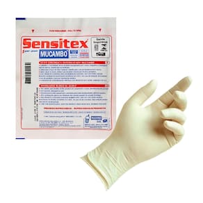 Kit 10 Pares Luva Cirúrgica Estéril Sensitex de Látex com Pó Bioabsorvível Mucambo
