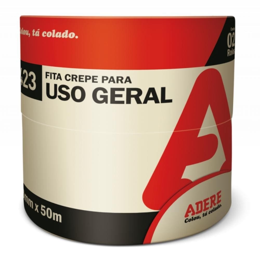 Fita crepe larga para uso geral 48mm x 50m com 2 unidades