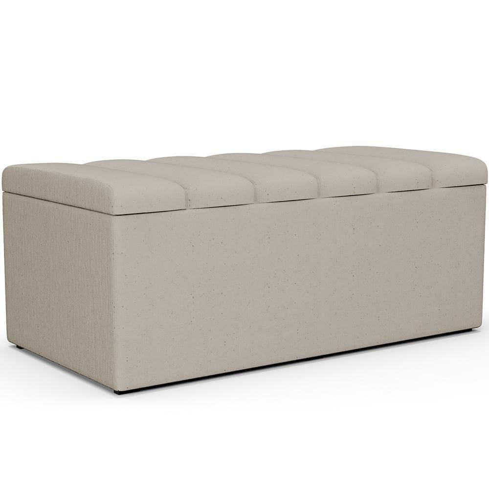 Calçadeira Recamier Baú Solteiro 100X50 Cm Bege