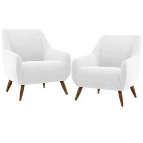 Kit 02 Poltronas Pés Paloma D02 Corano Branco C-12