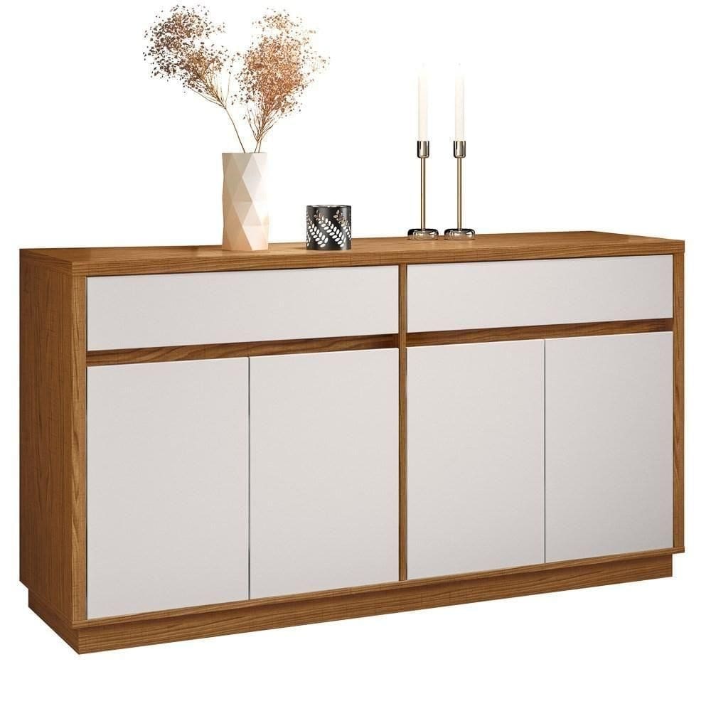 Balcão Aparador Buffet 4 Portas 2 Gavetas 100% Mdf Ypê