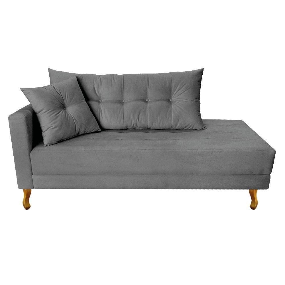Recamier Azura 160cm Com Almofada Lado Direito Cor Cinza