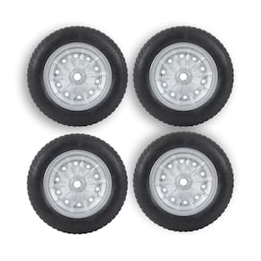 Kit 4 Pneu Completo para Carrinho de Mão e Carga 3.25 Aro 8