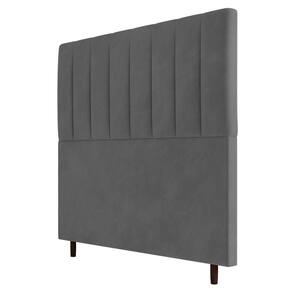 Cabeceira Cama Box Casal King Size Itália 193cm Suede Cinza
