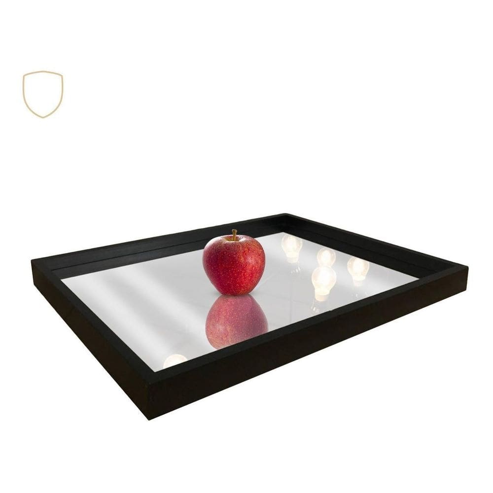 Bandeja Decoração Madeira Fundo Espelhado 40X26Cm Premium
