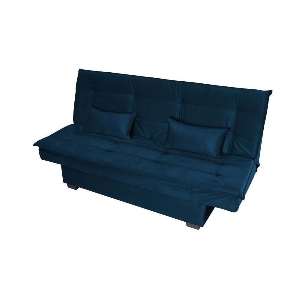 Sofá Cama Casal Reclinável Esmeralda - Azul Light