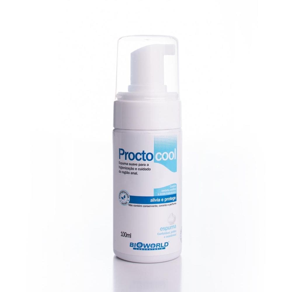 Proctocool espuma 100 ml higiene e proteção da mucosa pós cirurgia, hemorroidas, relação íntima, com ou sem enxágue