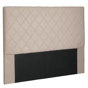 Cabeceira Estofada Box Casal King Size Esmeralda 195cm Bege