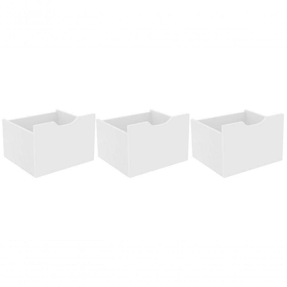 Kit 3 Gavetas Para Nicho Organizador Branco