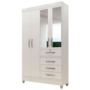 Guarda Roupa Solteiro Sobral 4 Portas Branco/rosa/azul/lilás