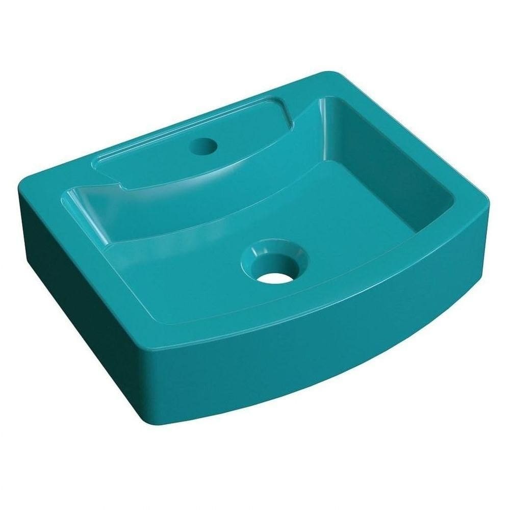 Cuba Pia De Apoio Para Banheiro Retangular Aria Rt41 C08 Azul Turquesa