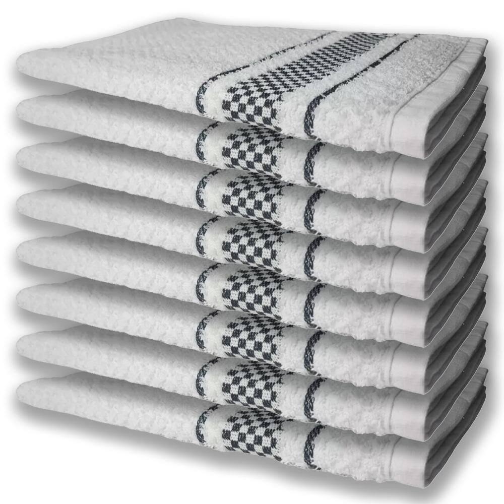 8 Panos De Prato Atoalhado Felpudo 370G/M² Premium Preto