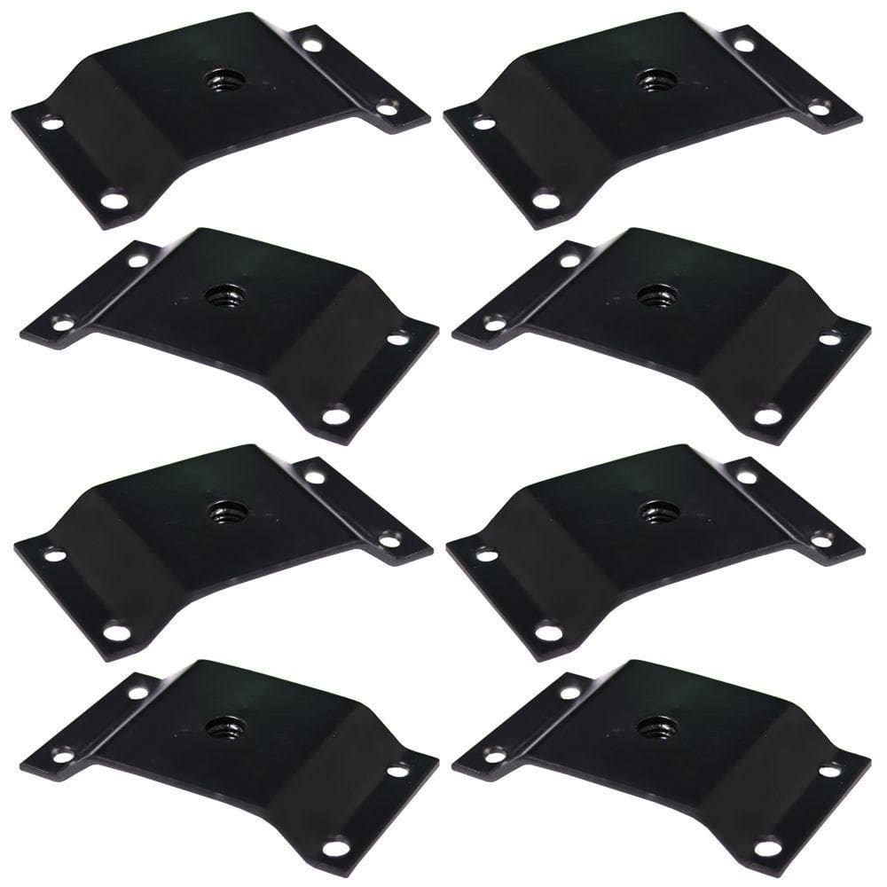Kit 8 Chapinhas Elevada Fixação Pés Palito Rosca 5/16 Preto