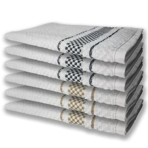 6 Panos De Prato Atoalhado Felpudo Premium Preto+Marrom