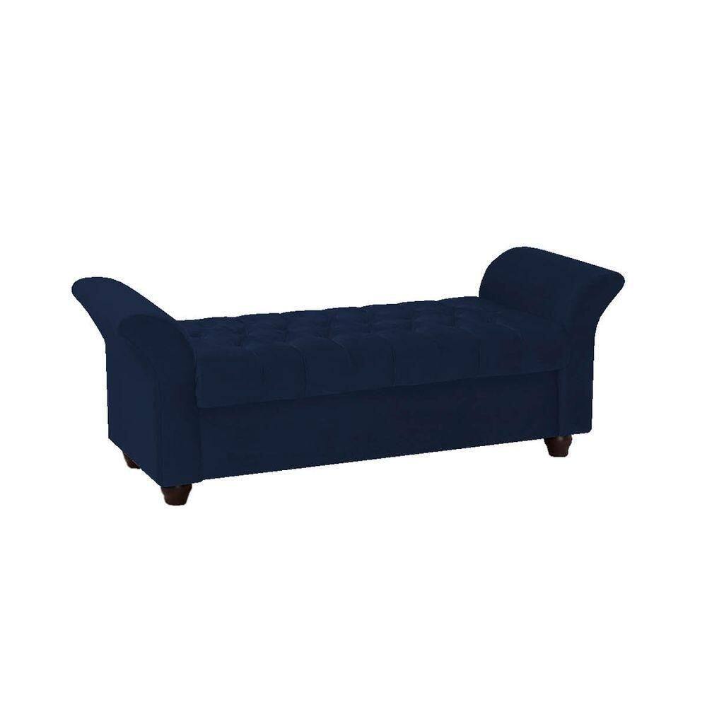 Recamier Divã Morabe P04 160 Cm Suede Azul Marinho