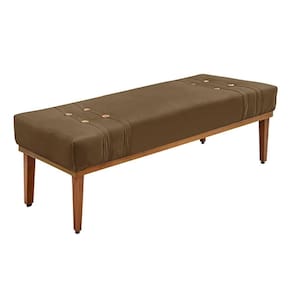 Recamier 195cm Kors Suede Pés De Madeira Caramelo