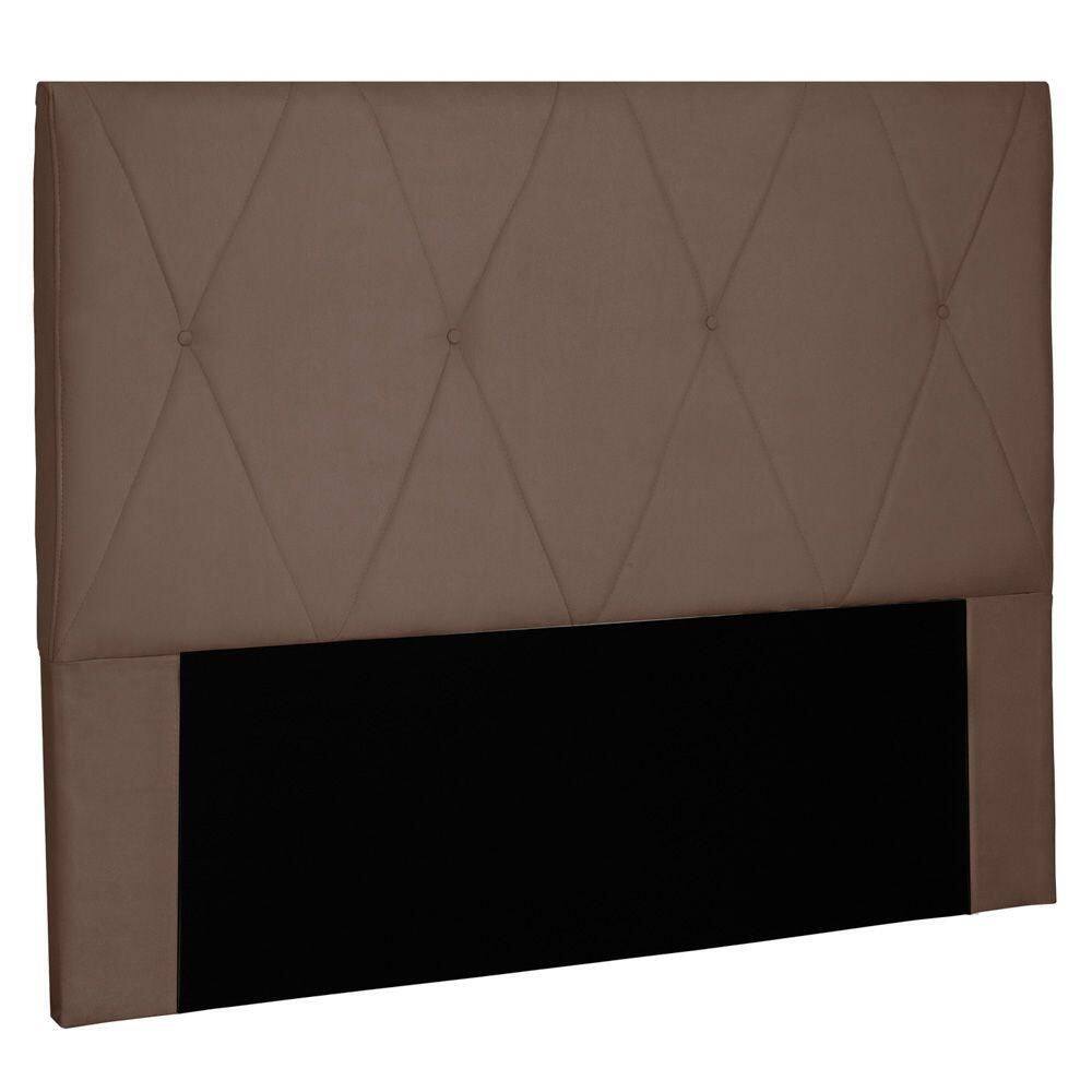 Cabeceira Estofada Box Casal King Size 195cm Suede Caramelo