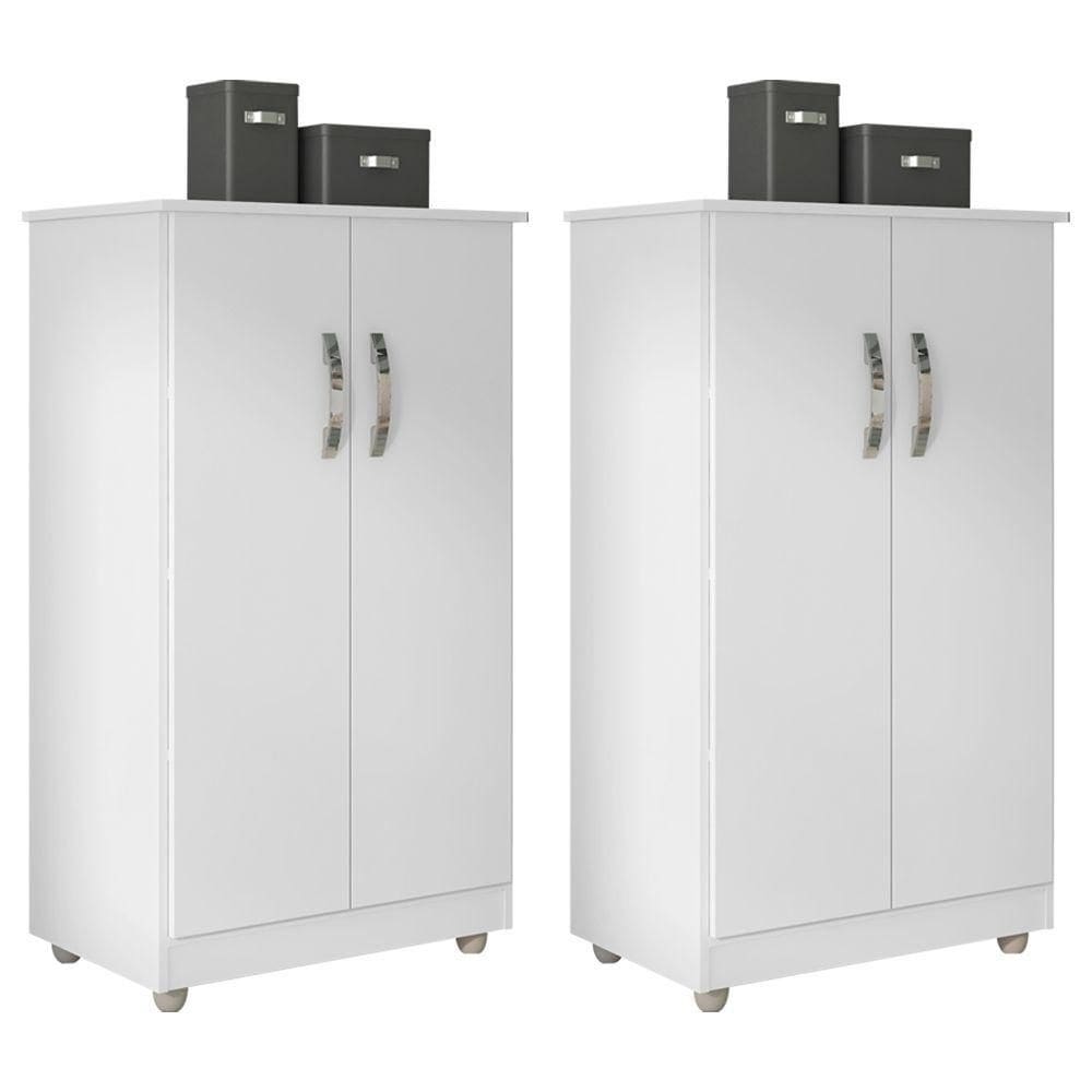Kit 2 Armários Organizador Multiuso Rosana 2 Portas Branco