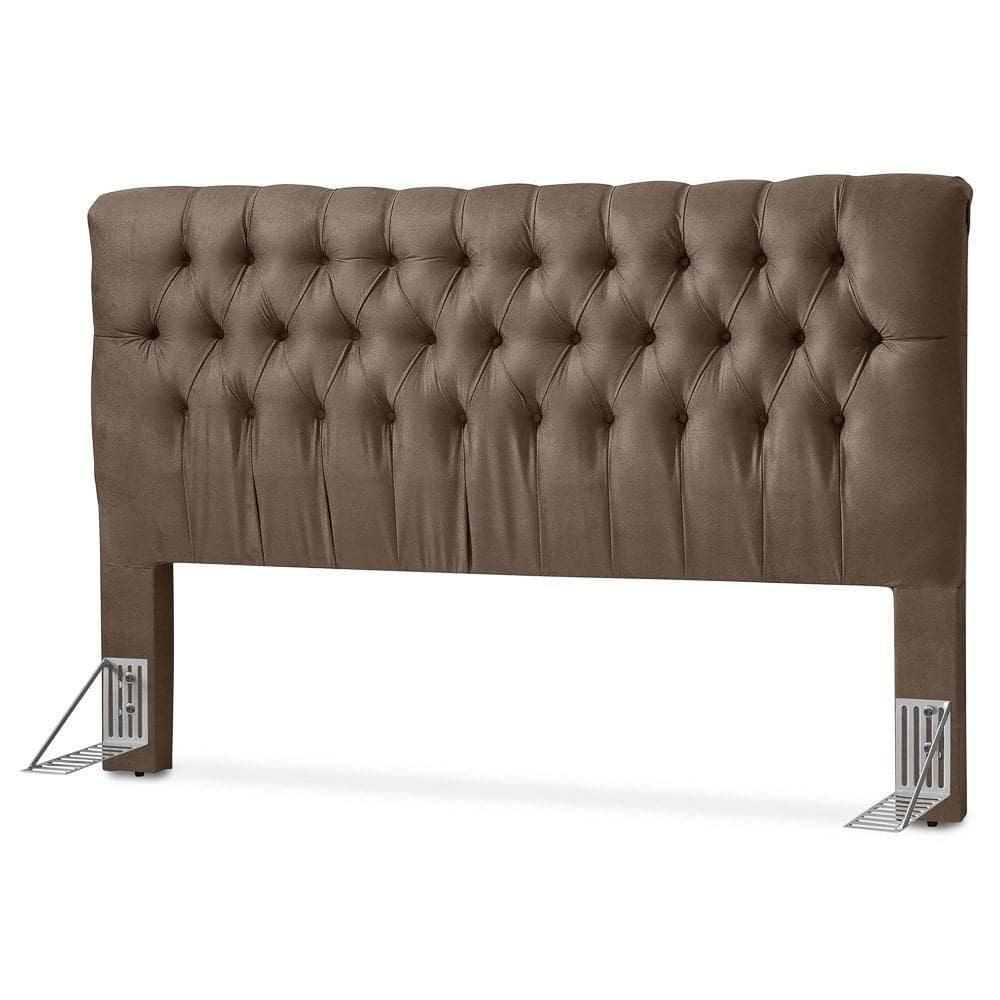 Cabeceira Casal Queen 160Cm Iasmin Suede Animale Marrom