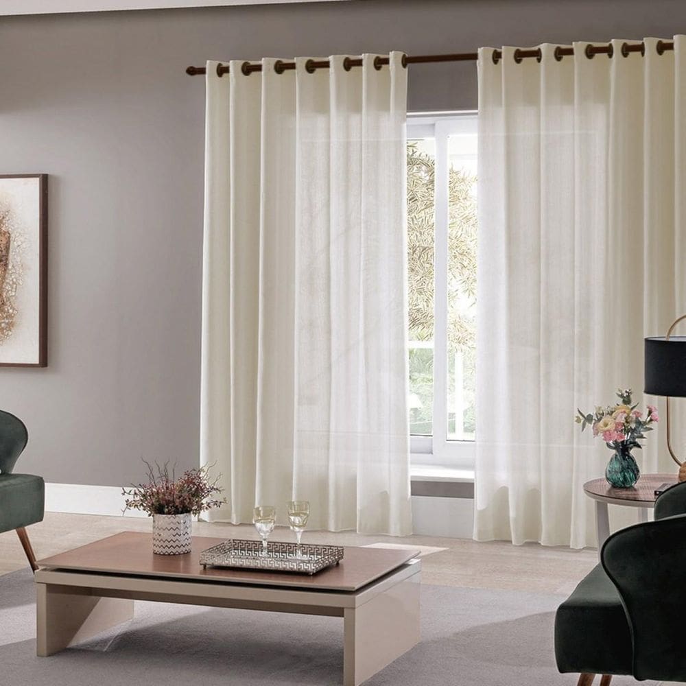 Cortina Para Sala Quarto Roma 300X220 Admirare Cor Bege