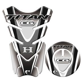 Protetor Tanque E Bocal Adesivo Moto Honda Titan Ano Até 2017 Preto Cor Preto