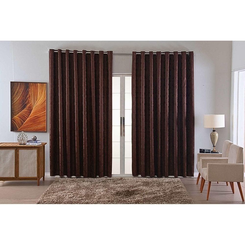 Cortina Jacquard Luxo Em Tecido Semi Blackout Sala 6,00X2,80