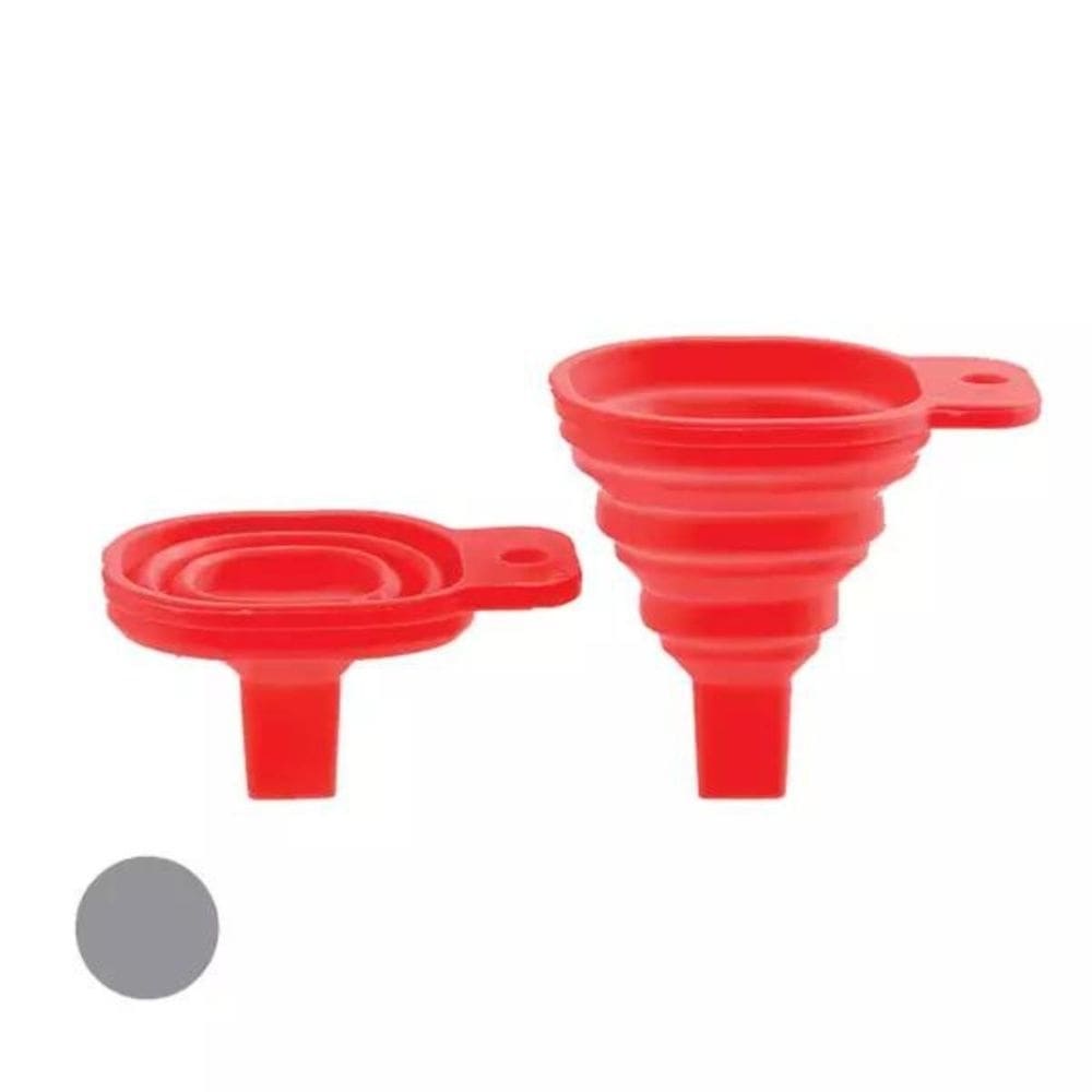 Kit 2 Funil Flexível Vermelho Silicone Cozinha Uny Home