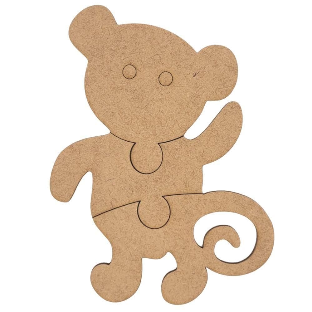 Quebra-cabeça Educativo 100% Mdf Cru 3pçs/4pçs Macaco