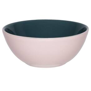 Kit 6 Tigelas Bowl Bicolor Verde E Rosa Oxford Cerâmica 600ml