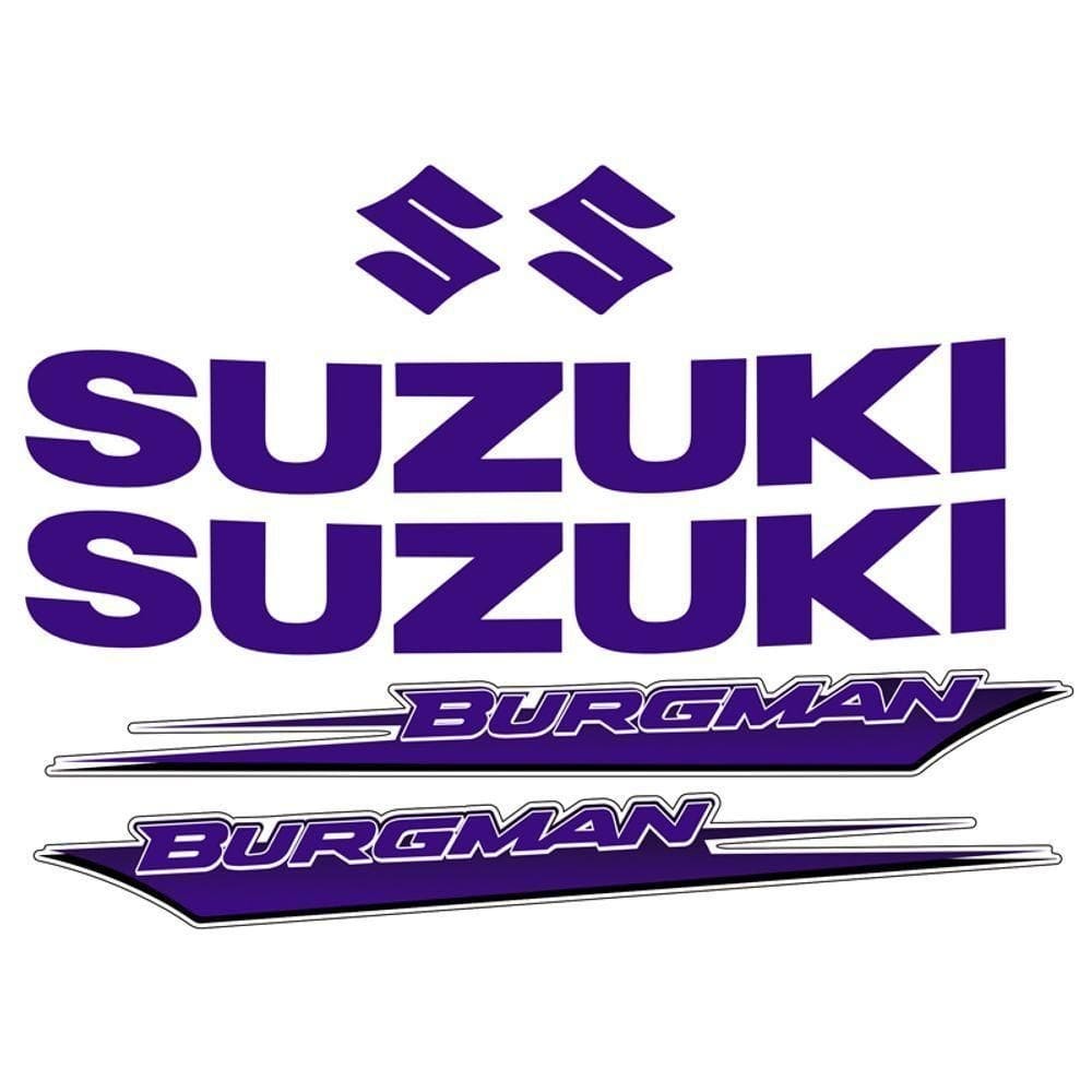 Kit Jogo Emblema Adesivo Suzuki Burgman 2005 A 2009 Azul Azul