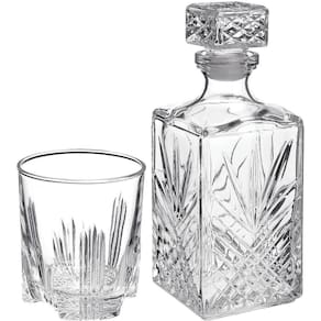 Bormioli Rocco Selecta Garrafa/Copos Uísque 1L/285Ml Vidro Transp 7Pç Lapidado
