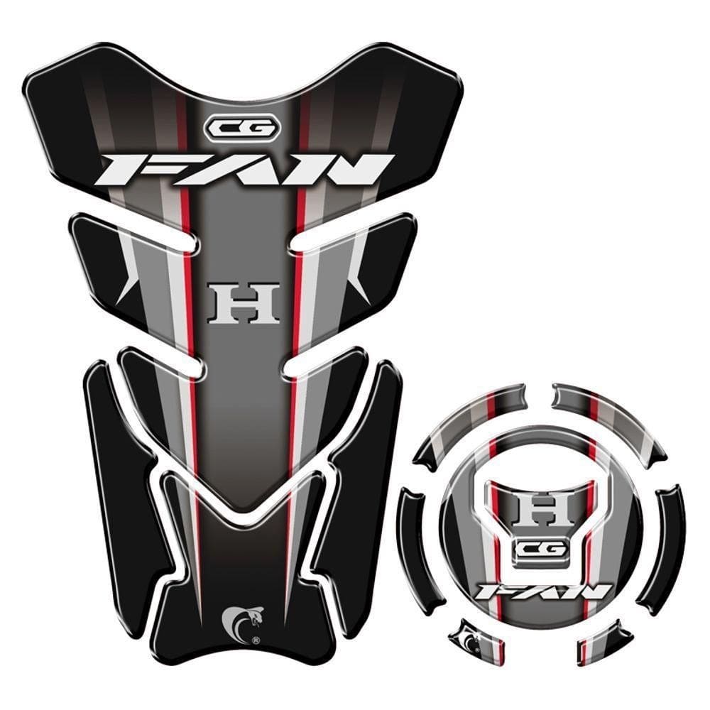 Kit Adesivo Protetor De Tanque E Bocal Honda Fan + 2018 Preto Preto