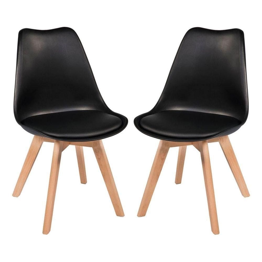 Kit 2 Cadeiras Leda Saarinen Wood Preta