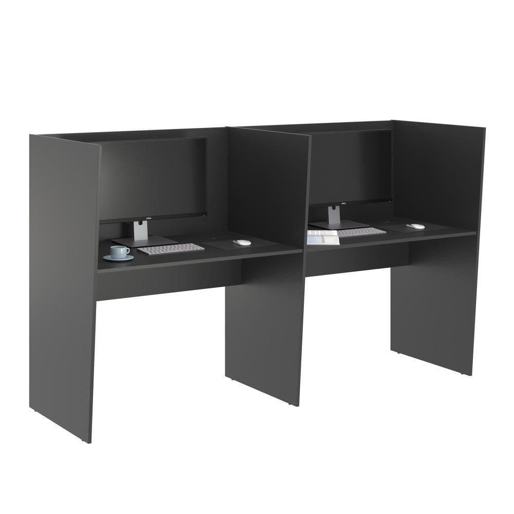 Guiche De Trabalho 2 Lugares Grecia Preto Onix