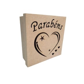 Caixas Personalizadas 100% Mdf Cru (17x17x07) Parabéns 2