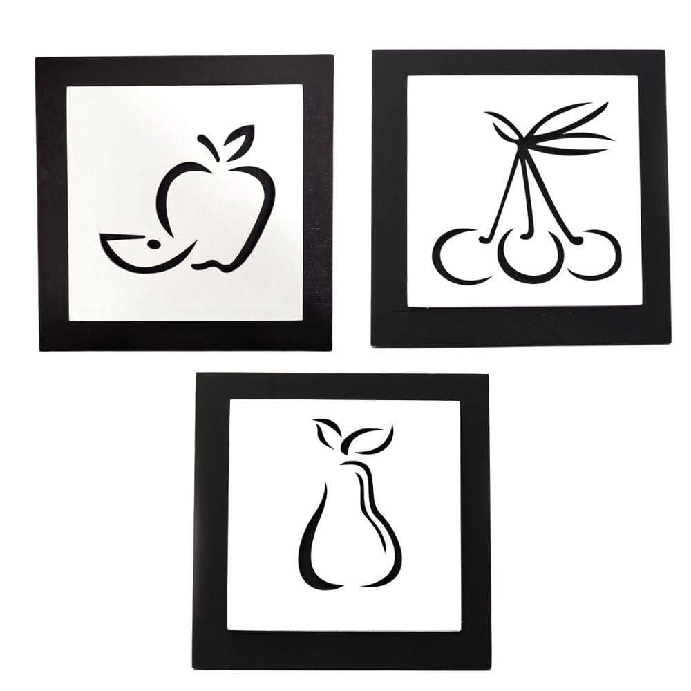 Kit Com 3 Quadros Para Cozinha 100% Mdf (21x21) Modelo 3