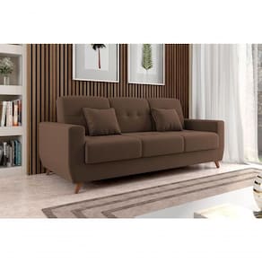 Sofá Cama Casal Reclinável Com Baú Pamela - Turkey Chocolate