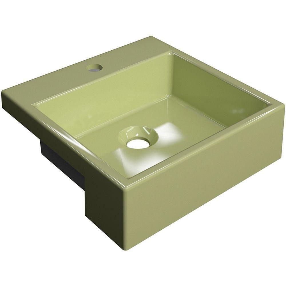Cuba Semi Encaixe Quadrada C01 Banheiro Xq355 Verde Acqua