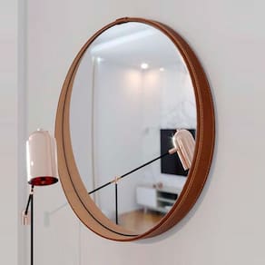 Espelho Decorativo para Sala de Estar Ambiente Aqua Marrom - Imcal