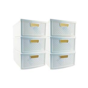 Kit 6 Gaveteiros Modularares Empalhável Organizador Multiuso