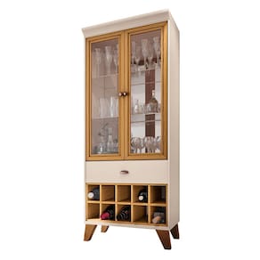 Cristaleira para Sala de Jantar Edenia 185cm H01 Off White - Cinamomo Clique Chique