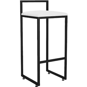 Banqueta Alta Cozinha Hanna L02 Preto Corano Branco