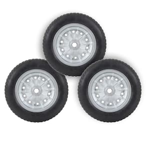 Kit 3 Pneu Completo para Carrinho de Mão e Carga 3.25 Aro 8